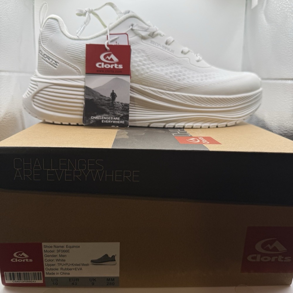 Clorts Equinox Sky-Walk Mens Sneakers White 3F066E Size 10 NEW